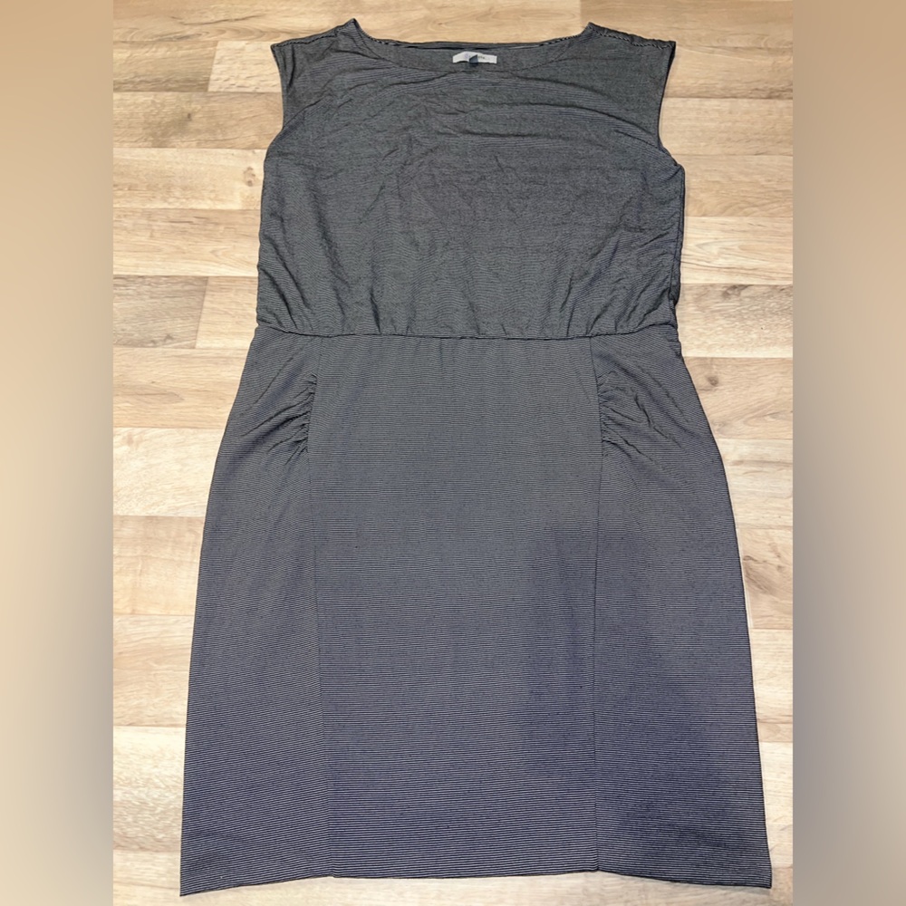 Athleta Black and White Striped Dress XL Soft!